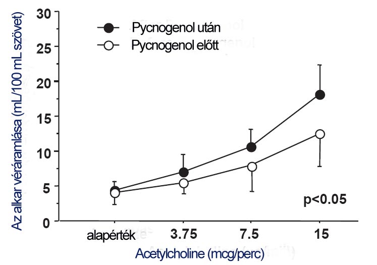 Pycnogenol egyik hatásmechanizmusa az értágító nitrogénoxid termelésének növelése
